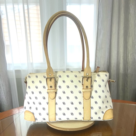 Dooney & Bourke Handbags - Dooney & Bourke Signature Canvas Leather Shoulder Bag Good Condition